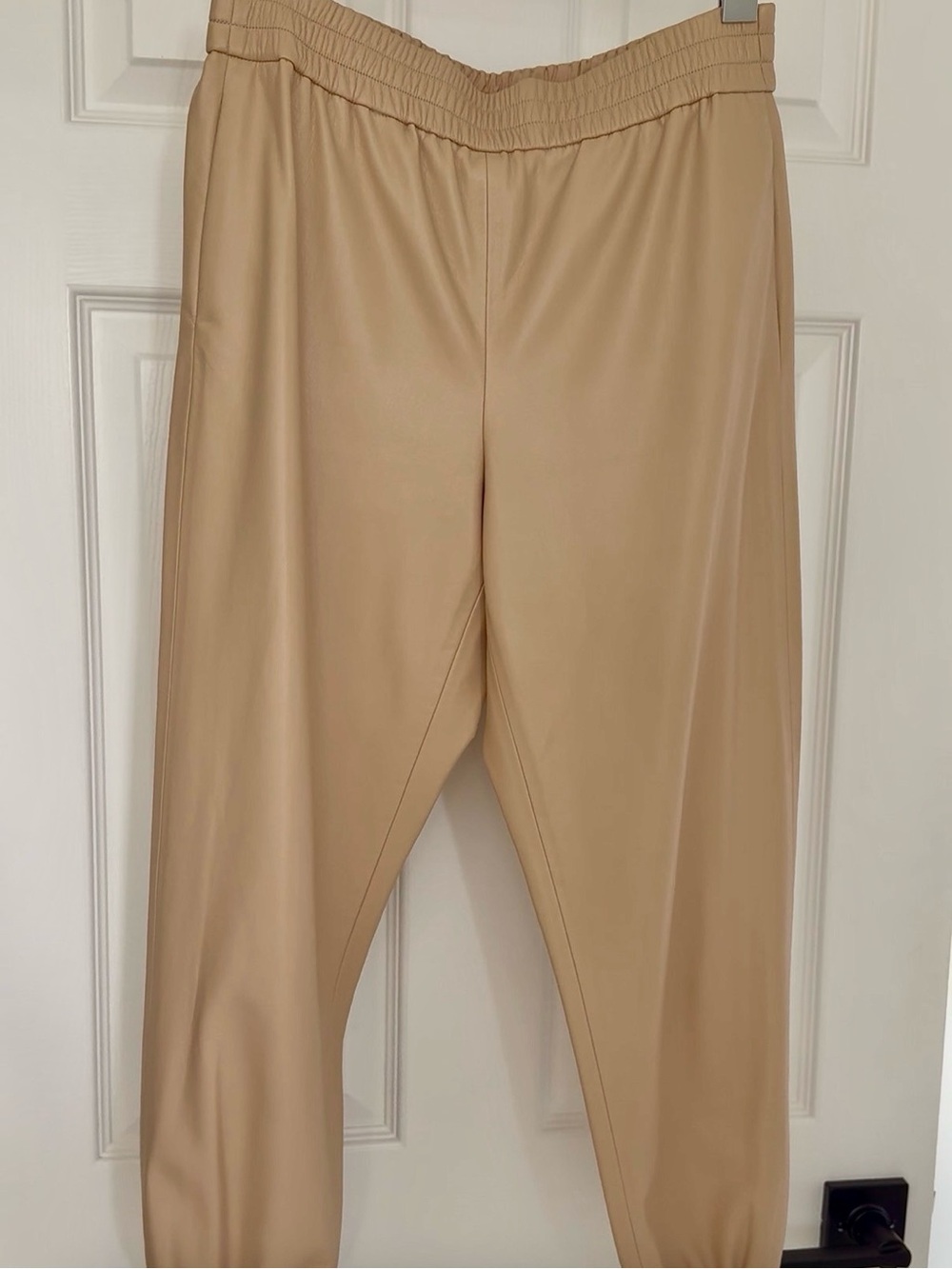 Alice + Olivia Tan Elastic-Waist Jogger Pants